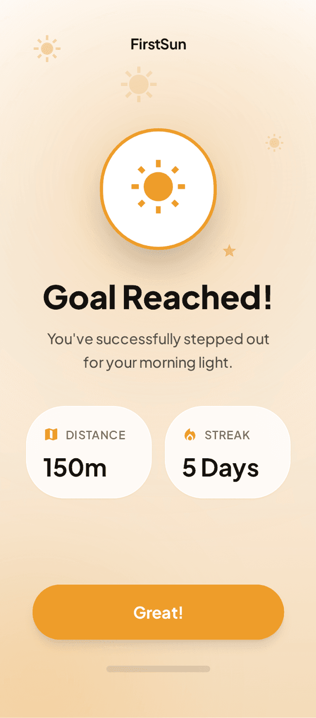 The session ends once you get enough morning light